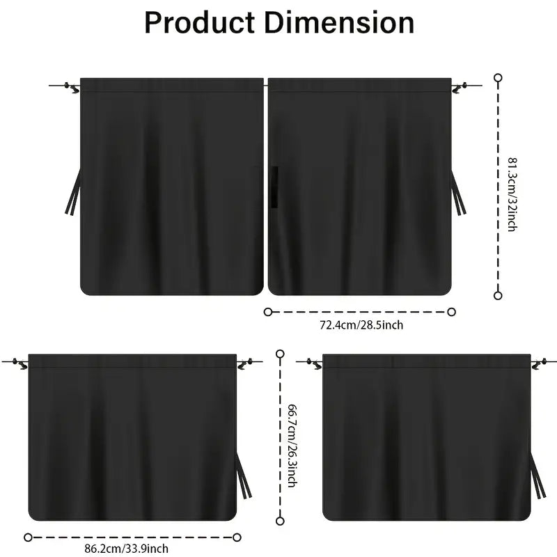 Conjunto de 4 Cortinas de Privacidade para Carro