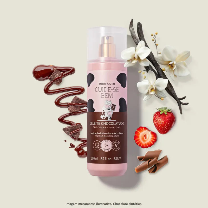 Body Splash Desodorante Colônia Cuide-se Bem Deleite Chocolatudo 200ml