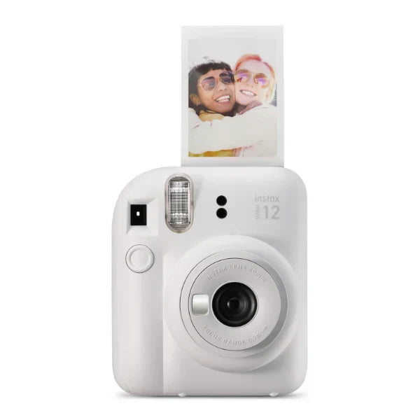 Kit Câmera Instantânea Instax Mini 12 Branca + Pack 10 filmes Macaron + Bolsa Branco Marfim