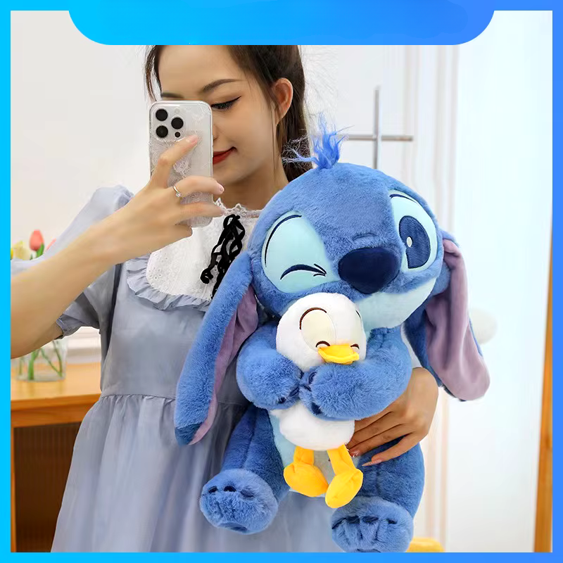 Stitch E O Pato , Super Fofo E Macio 35 Cm