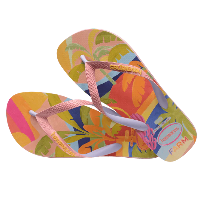 Chinelo Havaianas x Farm Brasil de Cor