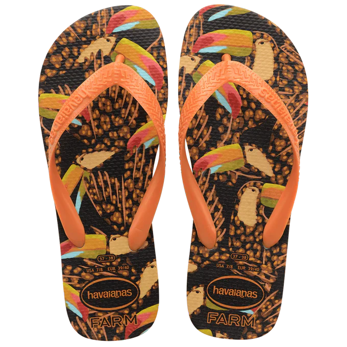 Chinelo Havaianas x Farm Tucano Onça