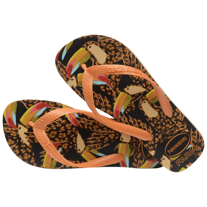 Chinelo Havaianas x Farm Tucano Onça