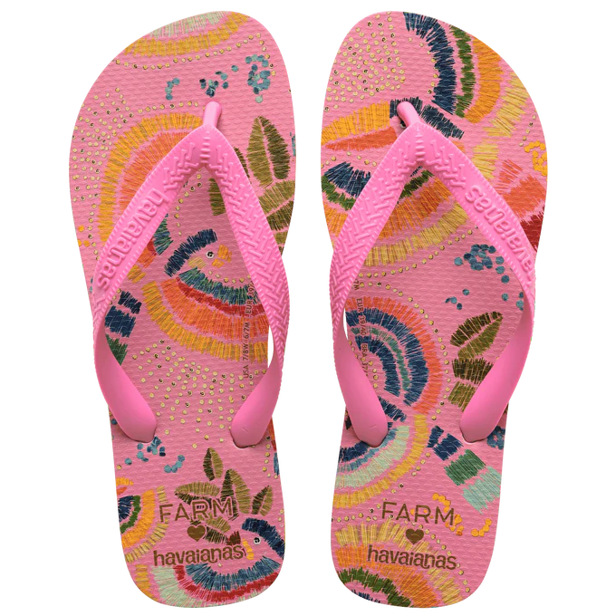 Chinelo Havaianas x Farm Pássaros Coloridos