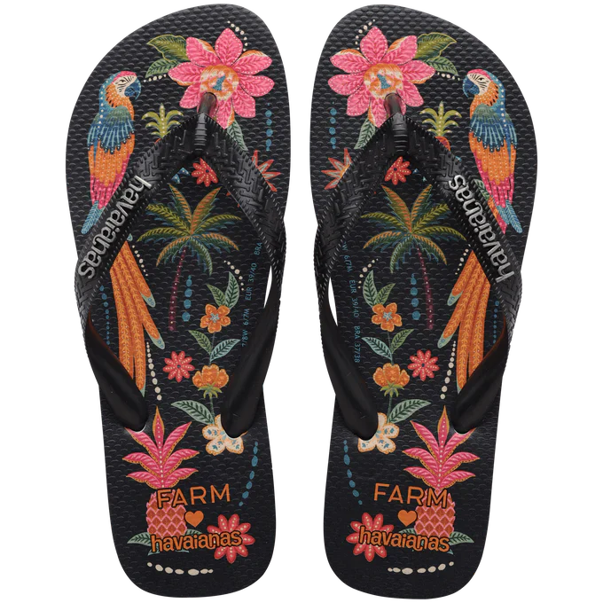 Chinelo Havaianas x Farm Samba das Araras