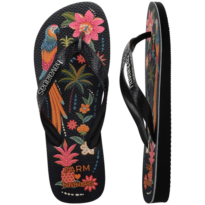 Chinelo Havaianas x Farm Samba das Araras