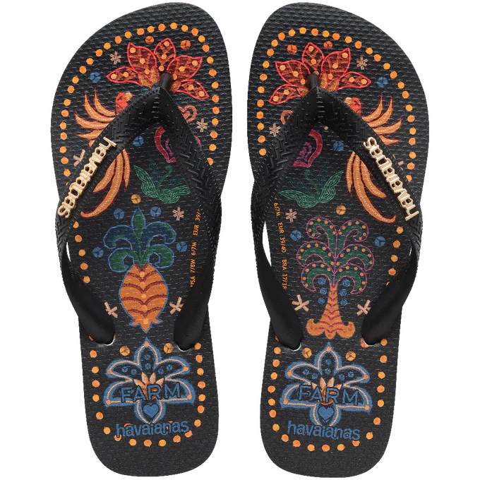 Chinelo Havaianas x Farm Beleza Tropical