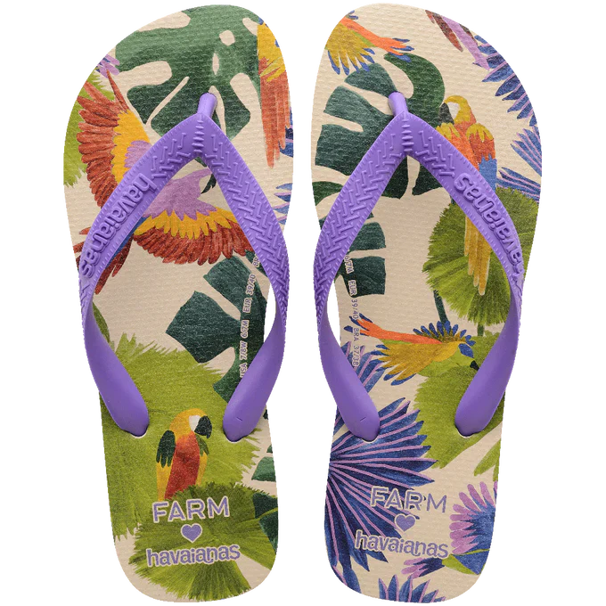 Chinelo Havaianas Farm x Pássaros Pintados