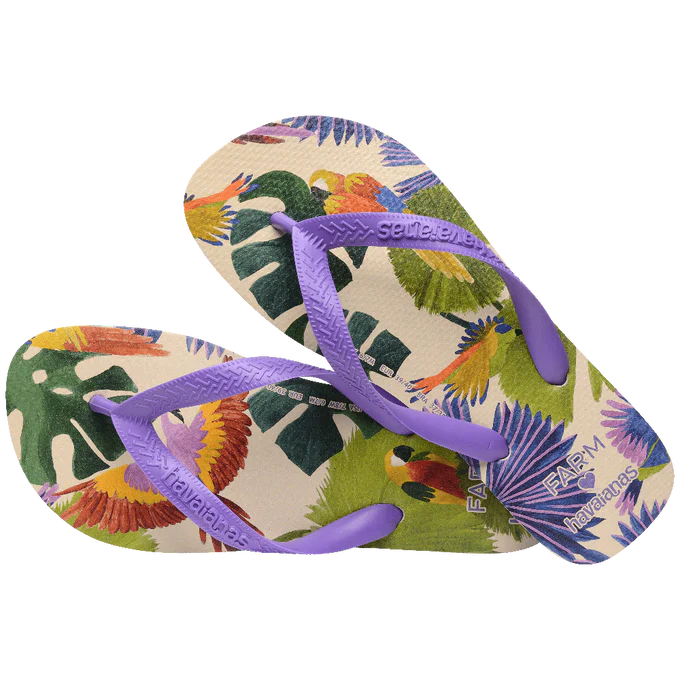 Chinelo Havaianas Farm x Pássaros Pintados