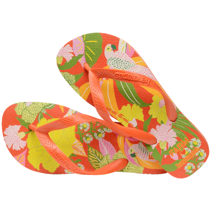 Chinelo Havaianas x Farm Neon Flor