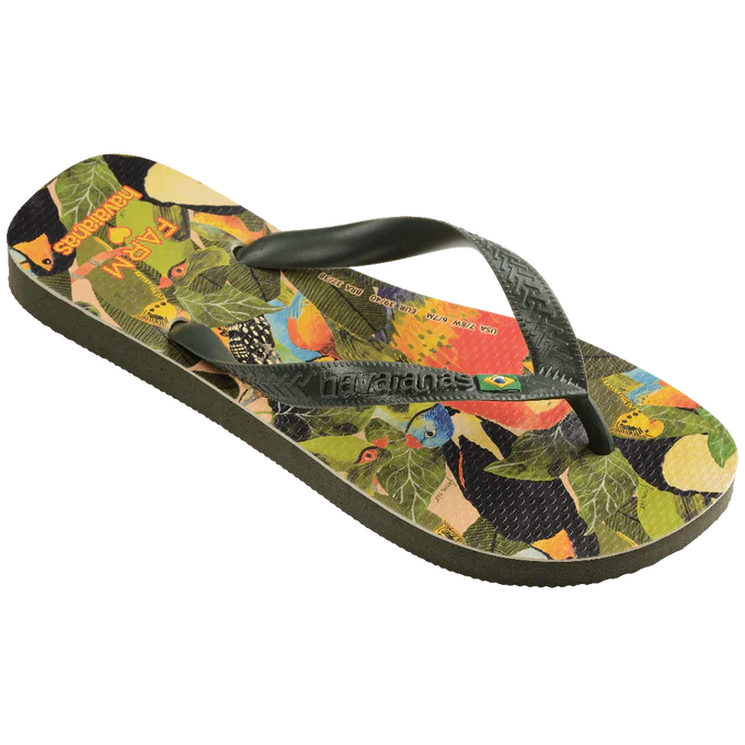 Chinelo Havaianas Farm x Folhagens De Pássaros