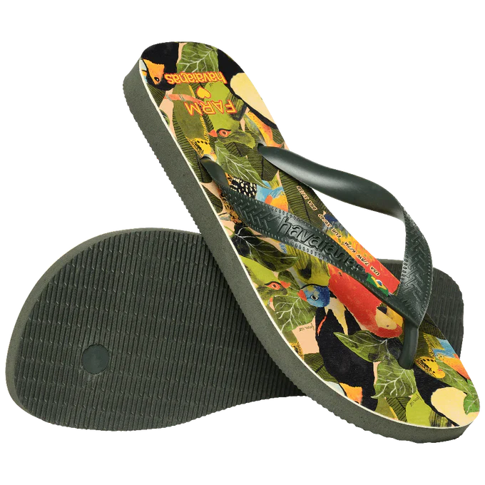 Chinelo Havaianas Farm x Folhagens De Pássaros