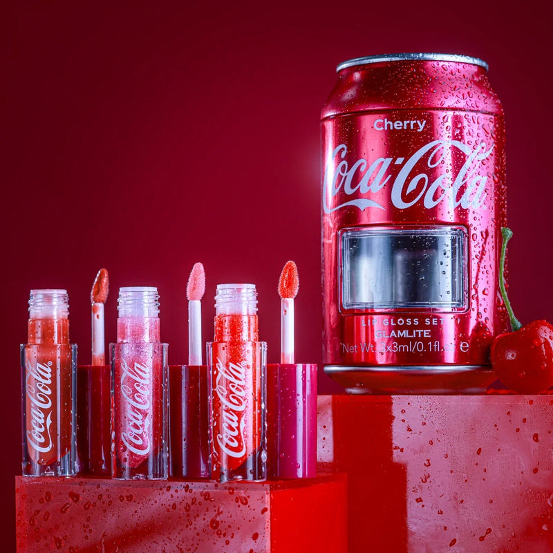 Conjunto 3 Gloss Labial CoCa-Cola X Glamlite Cherry Lip