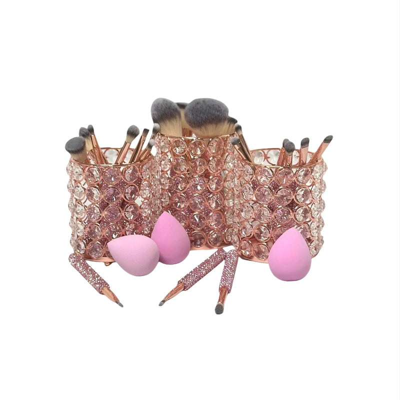 Conjunto de pincéis Essentials Collection com 25 peças Pink Bling Especial