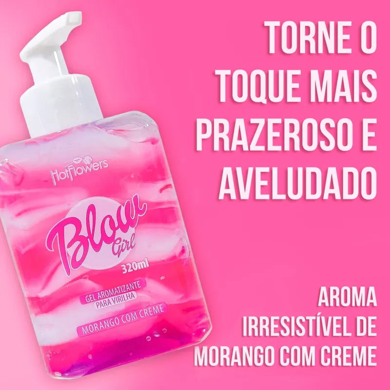 Blow Girl Hidratante Aveludado Beijável para Região Pélvica e Virilha Morango com Creme 320ml