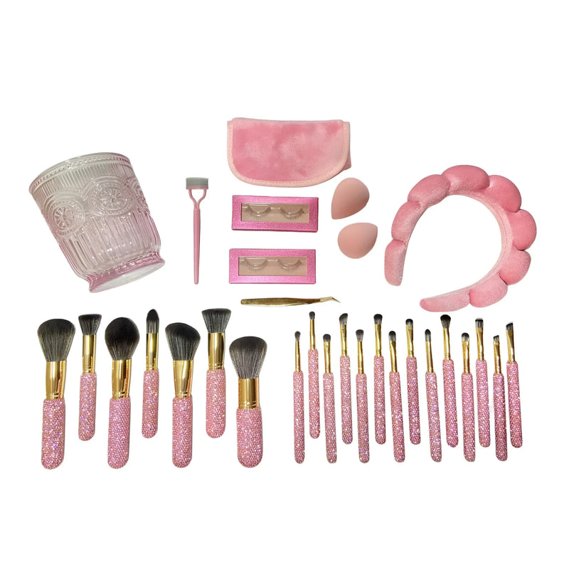 Conjunto de pincéis Essentials Collection com 30 peças Dusty Rose Pink