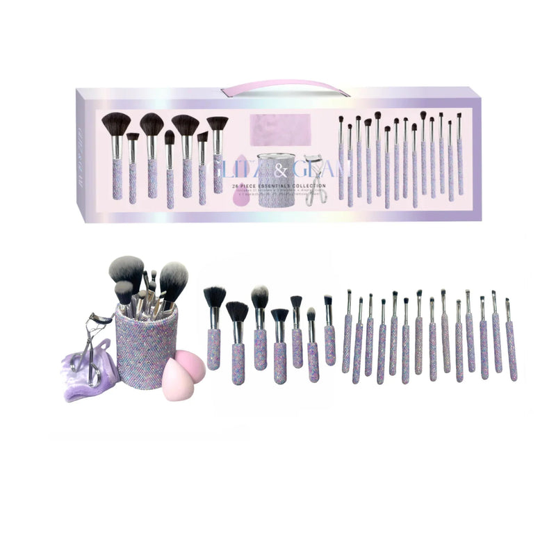 Conjunto de pincéis Essentials Collection com 26 peças Pérola/Roxo