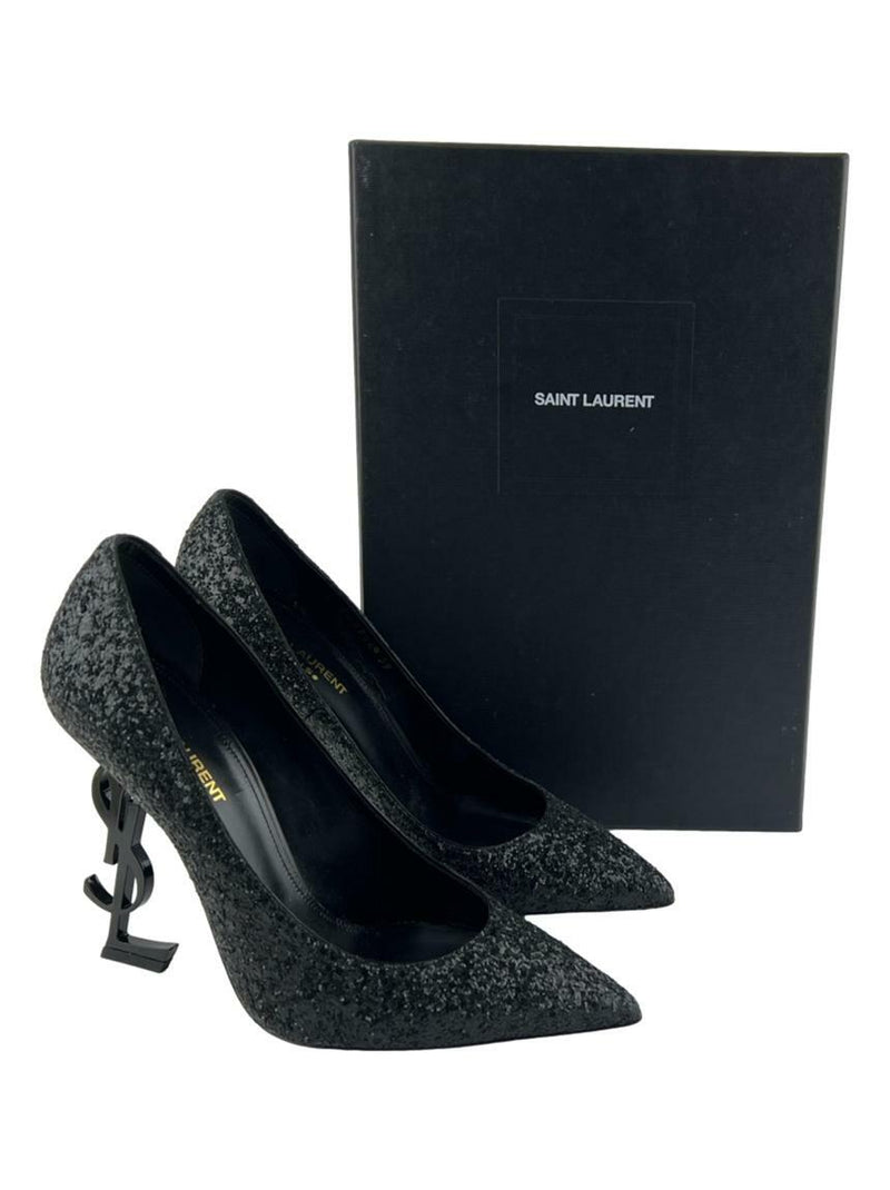 Salto alto YSL Scarpin Opyum Glitter Preto